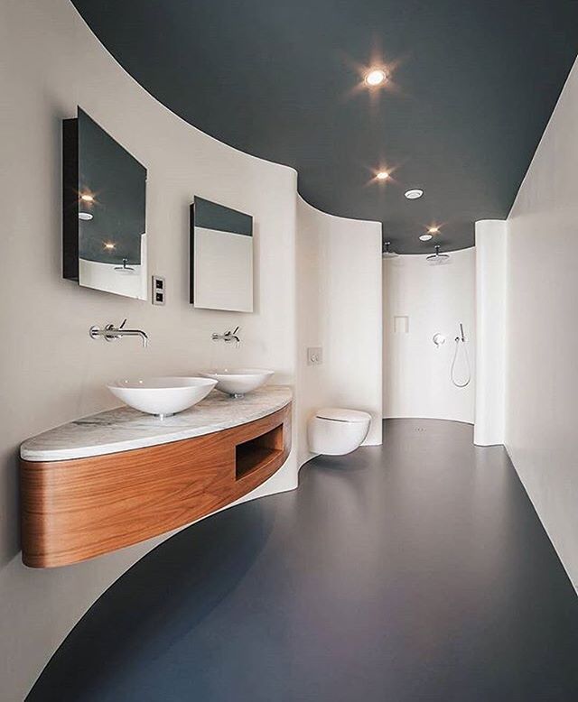 Stylish Curved Bathrooms